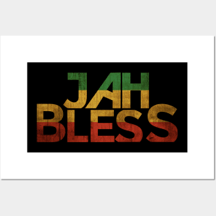 Jah Bless Rastafarian Reggae Roots Rock Design Posters and Art